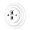 Porcelán hálózati dupla aljzat, rj45, falba süllyesztett kerettel