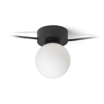 VELA V mennyezeti lámpa fekete opál üveg 230V LED G9 5x6W