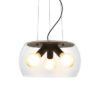 AMANDA függő lámpa matt fekete tiszta üveg 230V LED E27 3x15W