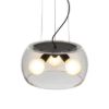 AMANDA függő lámpa matt fekete tiszta üveg 230V LED E27 3x15W