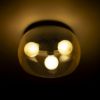 AMANDA mennyezeti lámpa matt fekete borostyánsárga üveg 230V LED E27 3x15W