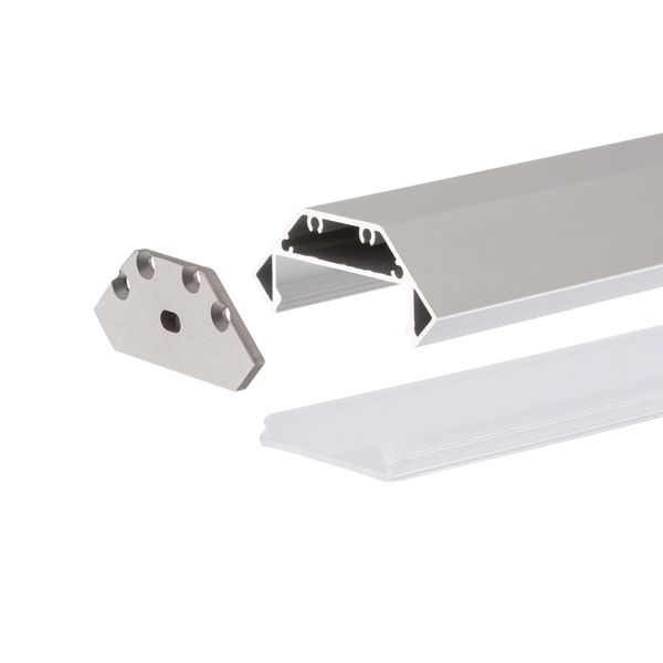 LED PROFILE J felületre szerelhető 1m eloxált alumínium/matt akrilát 
