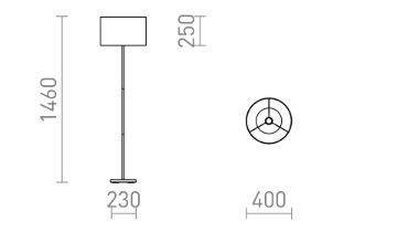NYC/RON 40/25 állólámpa  Polycotton fehér/króm 230V LED E27 15W