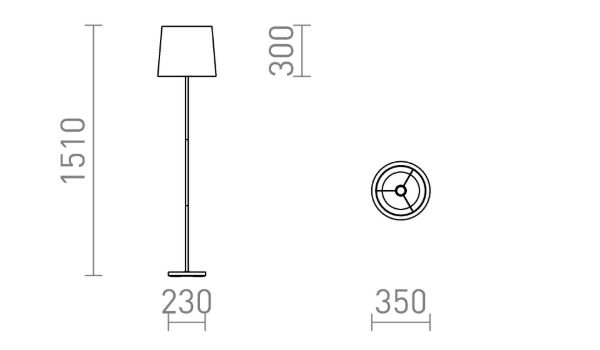 NYC/CONNY 35 állólámpa  Polycotton fehér/króm 230V LED E27 15W