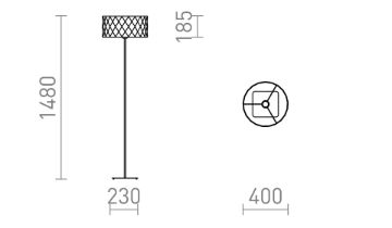 CORTINA/JAKARANDA állólámpa fehér/fekete textil/fém 230V LED E27 15W