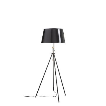 LUTON/RIDICK állólámpa csillogó fekete arany fólia/fekete/fém 230V LED E27 15W