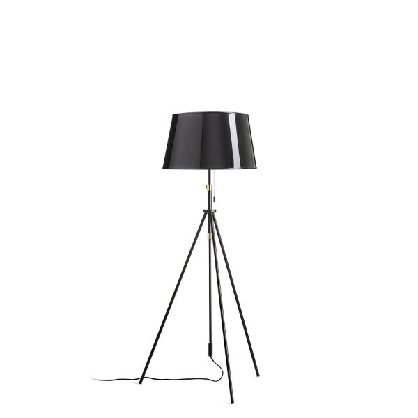 LUTON/RIDICK állólámpa csillogó fekete arany fólia/fekete/fém 230V LED E27 15W