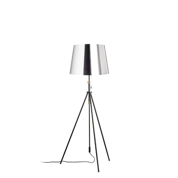 LUTON/ILUSION állólámpa  krómozott fólia/fekete/fém 230V LED E27 15W