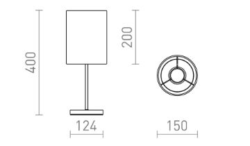 NYC/RON 15/20 asztali lámpa  Polycotton fekete/króm 230V LED E27 15W