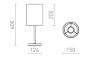 NYC/RON 15/20 asztali lámpa  Polycotton fehér/nikkel 230V LED E27 15W