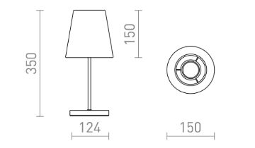 NYC/CONNY 15/15 asztali lámpa  Polycotton fehér/króm 230V LED E27 11W