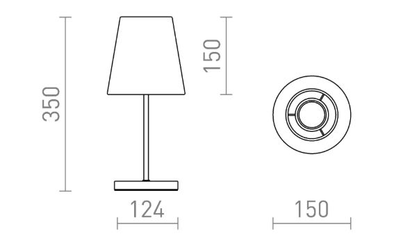 NYC/CONNY 15/15 asztali lámpa  Polycotton fehér/króm 230V LED E27 11W