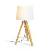 ALVIS/AMBITUS 30 asztali lámpa  Polycotton fehér/bambusz 230V LED E27 15W