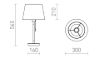 KEITH/AMBITUS 30 asztali lámpa USB-vel  Polycotton fehér/bükk 230V LED E27 15W