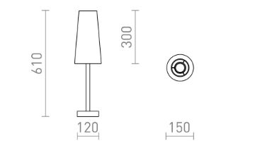 MAUI/CONNY 15/30 asztali lámpa  Polycotton fehér/fa 230V LED E27 11W