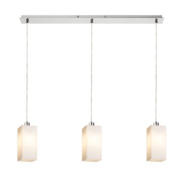 LIZ III 80 függő lámpa  opál üveg/matt nikkel 230V LED E27 3x15W