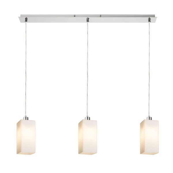 LIZ III 80 függő lámpa  opál üveg/matt nikkel 230V LED E27 3x15W