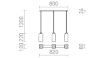 LIZ III 80 függő lámpa  opál üveg/matt nikkel 230V LED E27 3x15W