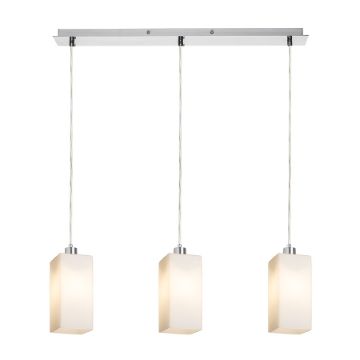 LIZ III 60 függő lámpa  opál üveg/króm 230V LED E27 3x15W
