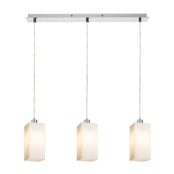 LIZ III 60 függő lámpa  opál üveg/króm 230V LED E27 3x15W