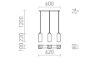 LIZ III 60 függő lámpa  opál üveg/króm 230V LED E27 3x15W
