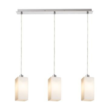 LIZ III 60 függő lámpa  opál üveg/matt nikkel 230V LED E27 3x15W