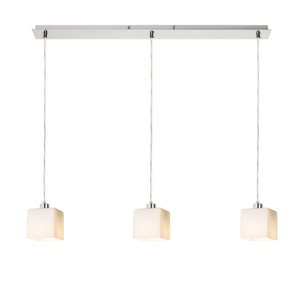 DADOS III 80 függő lámpa  opál üveg/matt nikkel 230V LED E27 3x11W