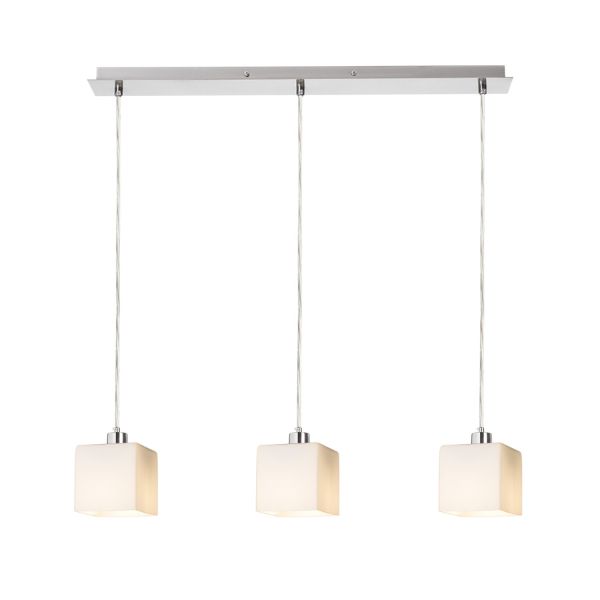 DADOS III 60 függő lámpa  opál üveg/matt nikkel 230V LED E27 3x11W