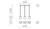 DADOS III 60 függő lámpa  opál üveg/matt nikkel 230V LED E27 3x11W