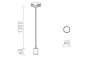 ARAQ három áramkörös sínen függő lámpa  szálcsiszolt sárgaréz/fekete 230V LED E27 15W
