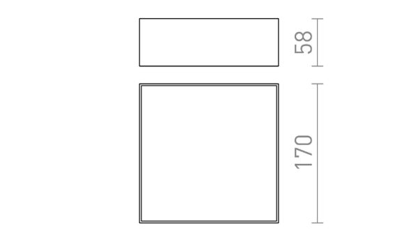 LARISA SQ 17 DIMM mennyezeti lámpa fekete 230V LED 15W 3000K