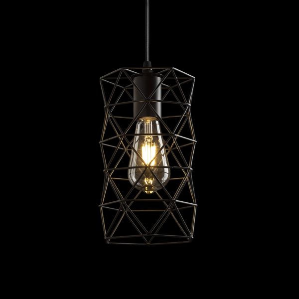 ILUSIA függő lámpa fekete  230V LED E27 15W