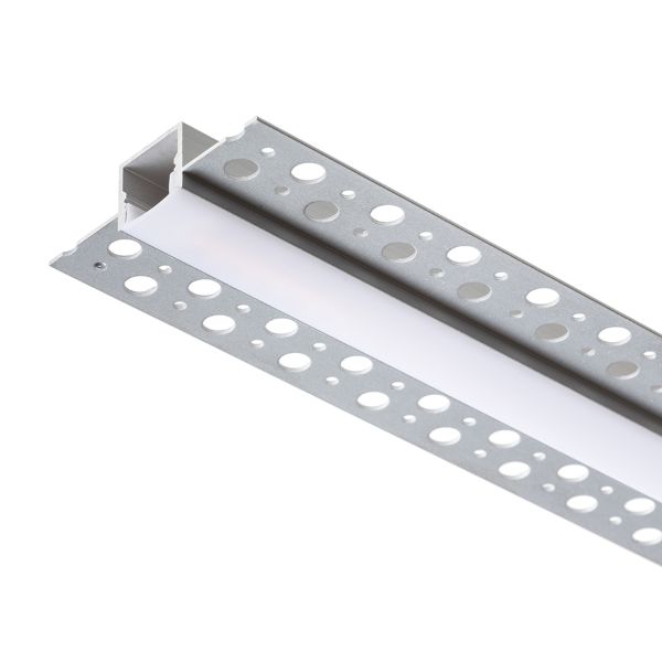 LED PROFILE B süllyesztett 1m  alumínium/tej akril 