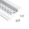 LED PROFILE B süllyesztett 1m  alumínium/tej akril 