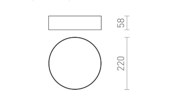 LARISA R 22 DIMM mennyezeti lámpa fekete  230V LED 20W  3000K