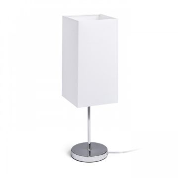 NYC/TEMPO 15/30 asztali lámpa  Polycotton fehér/króm 230V LED E27 15W
