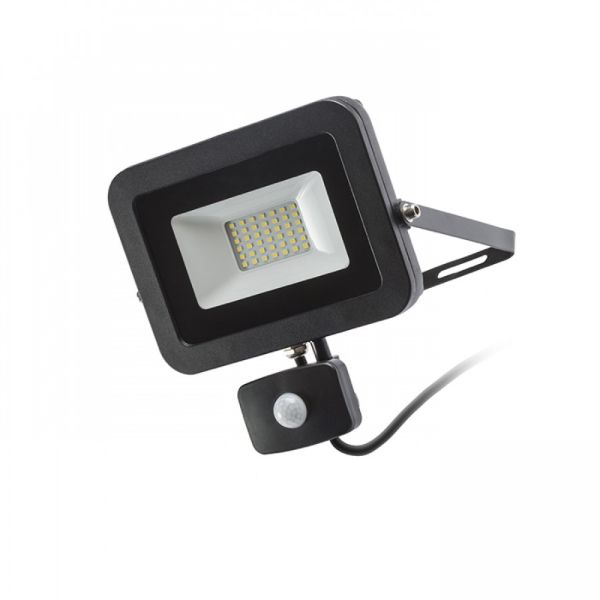 PONTA reflektor mozgásérzékelővel fekete  230V LED 30W 120° IP54  3000K
