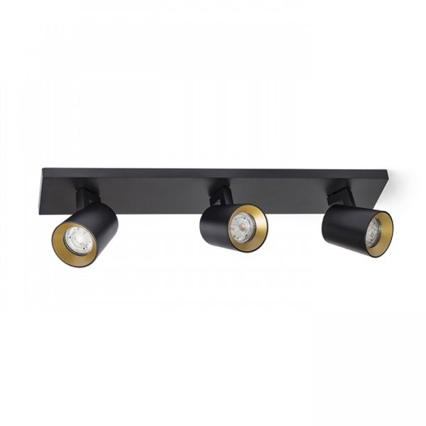 KENNY III felületre szerelhető fekete/aranysárga  230V LED GU10 3x8W