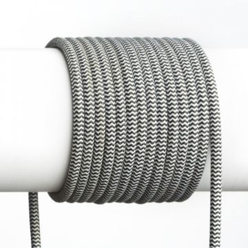 FIT 3x0,75 1fm textil kábel fekete/fehér  