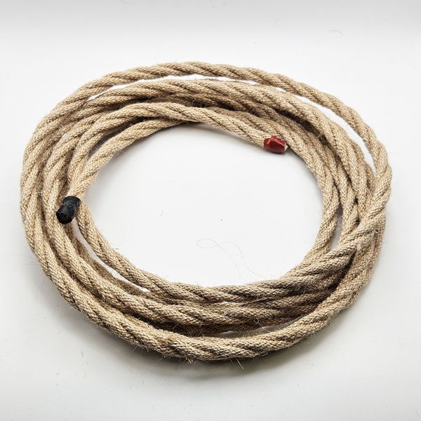 3,14m Fonott kender kábel – 3×0,75 mm² (natúr)