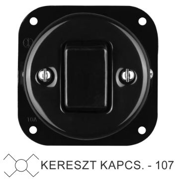 Egyes billenő fekete porcelán kereszt-kapcsolóbetét