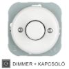 Fehér porcelán süllyesztett dimmer, fényerőszabályzó betét