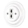 Dupla RJ45 aljzat fehér porcelán kerette
