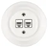 Fehér porcelán keretes dupla adatcsatlakozó