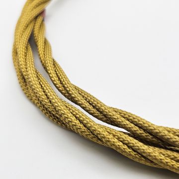 Fonott textilvezeték sötét arany színben, 3×0,75 mm²